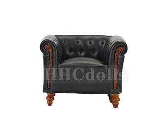 Dollhouse Living Room Furniture Sofa Wood Model Chair Exquisite 1/12 Armchair