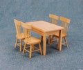 unpainted dining table and chair Dollhouse miniature wood furniture 1/12 scale