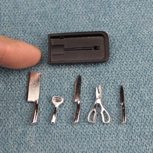 dollhouse kitchen knife set miniature 1/12 scale decortion diy toys