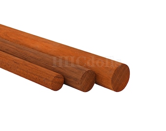 Piezas en bruto de madera de padauk para bolígrafos: Varilla cilíndrica artesanal - 3-50 mm de diámetro