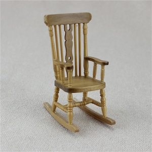 Miniature Accessories 1/12 scale dollhouse furniture Wood color Rocking chair