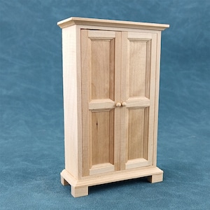 houten speelgoedgarderobe Poppenhuis miniatuurmeubels schaal 1/12 ongeverfd