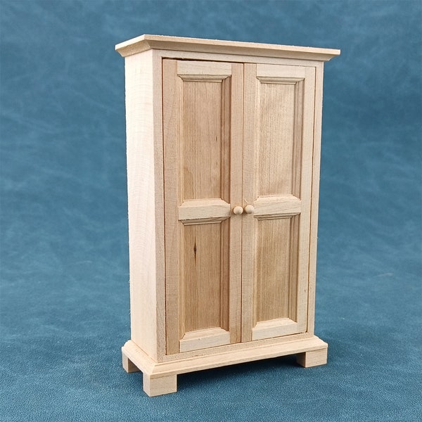 wooden toy Wardrobe Dollhouse miniature furniture 1/12 scale unpainted