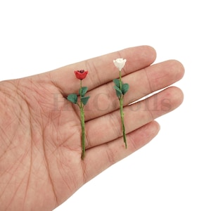 Puppenhaus 1:12 Maßstab Miniatur Single Rose Tonmodell