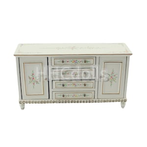 Miniature model gift Dollhouse 1:12 Scale high quality hand painted side cabinet