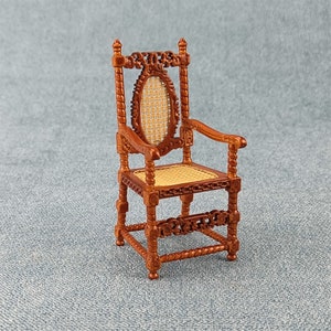 Casa de muñecas en miniatura, modelo de silla de madera, muebles a escala 1:12