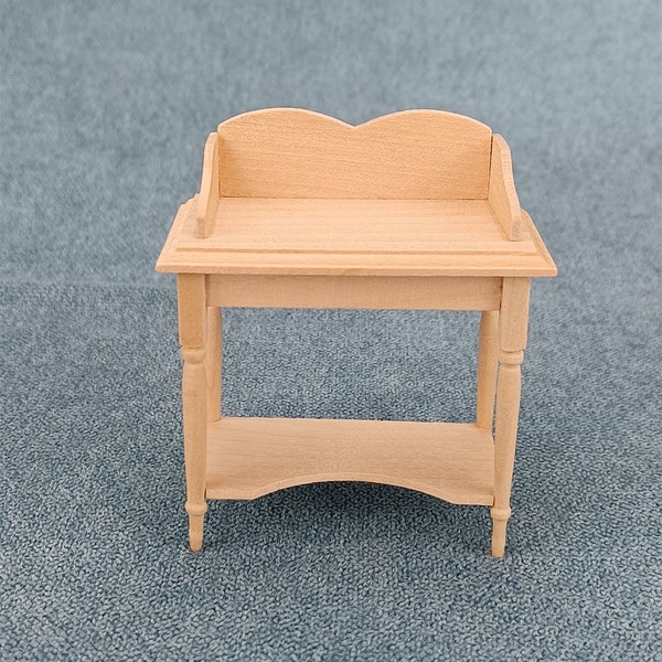 unpainted Miniature Dollhouse 1:12 Scale  wooden handmade  Side table