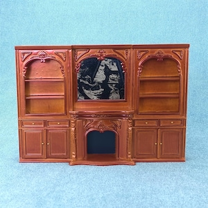 Miniature Dollhouse 1:12 Scale furniture model fireplace wall/Showcase