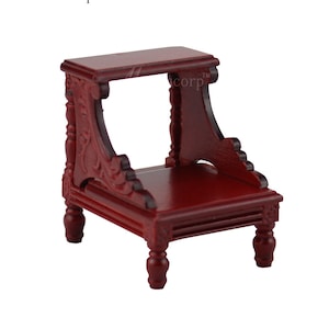 dollhouse 1/12 scale miniature furniture Handcarved foot ladder stool