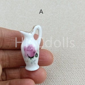 toy DIY Dollhouse 1:12 Scale Miniature Porcelain Model Flower Porcelain bottle/kettle