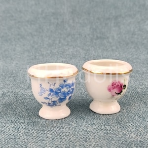 toy DIY Dollhouse 1:12 Scale Miniature Porcelain Model Ceramic painted flower pot