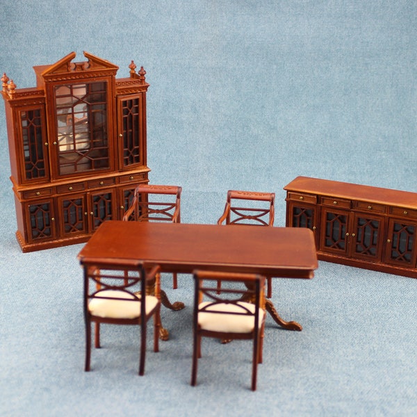 dollhouse dining room furniture Miniatures 1/12 scale dining table/cabinet/chair