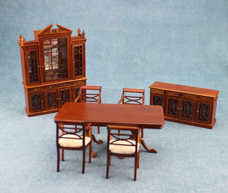 Dollhouse Dining Room Furniture Miniatures 1/12 Scale Dining Etsy