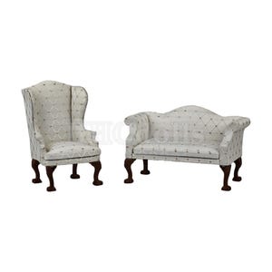 Dollhouse sofa 1:12 scale wooden model Miniature furniture Chair and safa