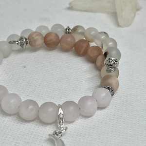 Beautiful Cycle Tracking Bracelet - Crystal Bracelet for Women - Fertility - Empowerment - Marine Agate, Rose Quartz, Quartz, Moonstone
