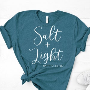 Salt and Light Women&#39;s Christian T-Shirt SVG - Christian Gifts for Baptism SVG - Christian Shirt - Christian Tee - Jesus Shirt
