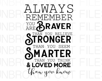 Free Free 242 You Are Braver Than You Believe Quote Svg SVG PNG EPS DXF File