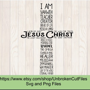 Names of Jesus, Jesus Christ svg, Cross svg, Waymaker svg
