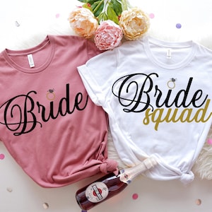 Bride Squad svg, Hochzeit, BrautHemden, Bekleidung, Braut, Ring, Brautparty