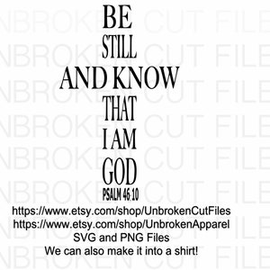 Be Still and Know svg, psalms 48, Christian Svg