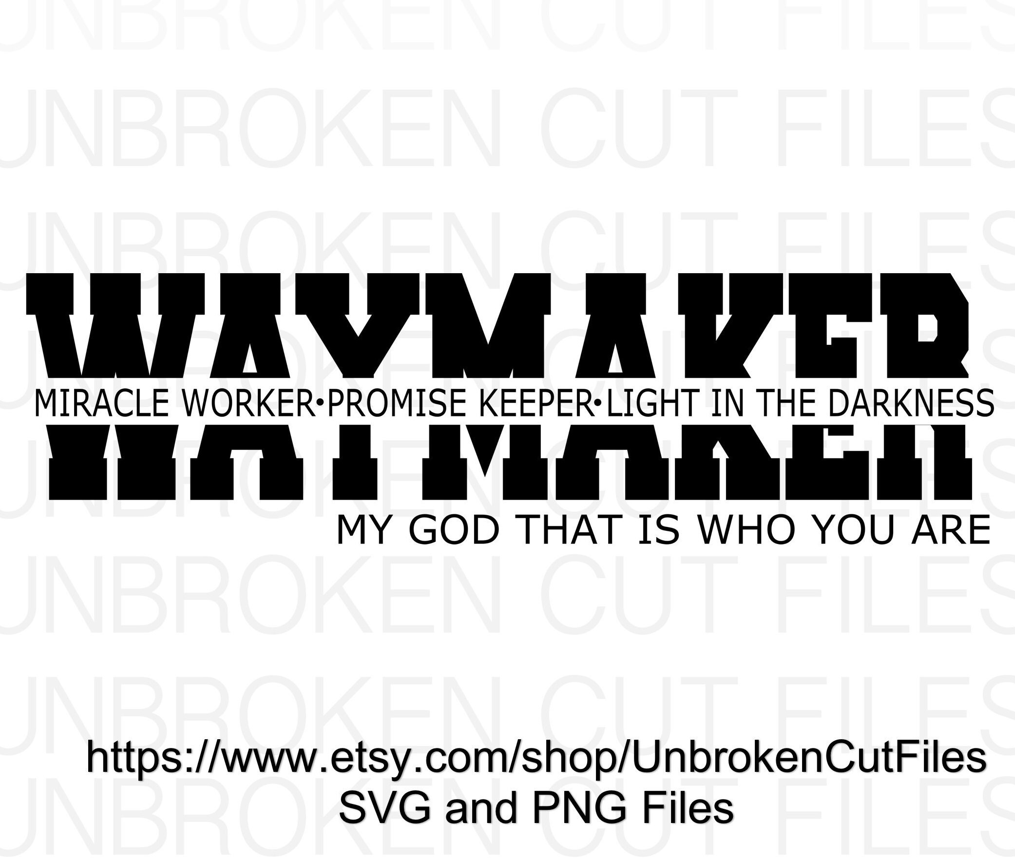 Download Waymaker Svg Miracle Worker Promise Keeper My god | Etsy