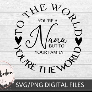 Nana You Are the World Svg Nana Svg Mother's Day Svg Nana Quote Svg Svg Designs Svg Cut Files Cricut Cut Files Silhouette Cut Files