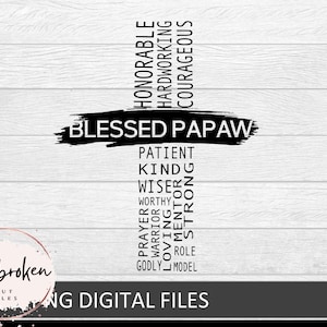 Gesegneter Pawpaw Svg, Happy Fathers Day Svg, Opa Svg, Papa, Pawpaw, Geschenke für Papa