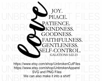 Fruto del Espíritu Svg, Christian svg, gelatinas 5 22, Amor, paz, alegría, autocontrol svg