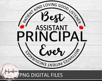 Assistant principal svg, Ornament or car charm svg, Gift for principal Digital File, Cut & score digital download