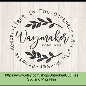 Waymaker Svg, Miracle Worker, Promise Keeper Svg, My God svg, Religious Shirts, Signs, DIY