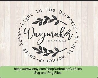 Waymaker Svg, Miracle Worker, Promise Keeper Svg, My God svg, Religiöse Shirts, Zeichen, DIY
