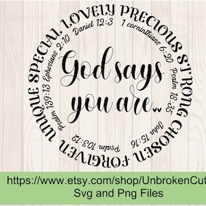 God Says you are svg, Inspirational Svg, Christian Svg, Cut files for Circuit, PNG, SVG. Cut files