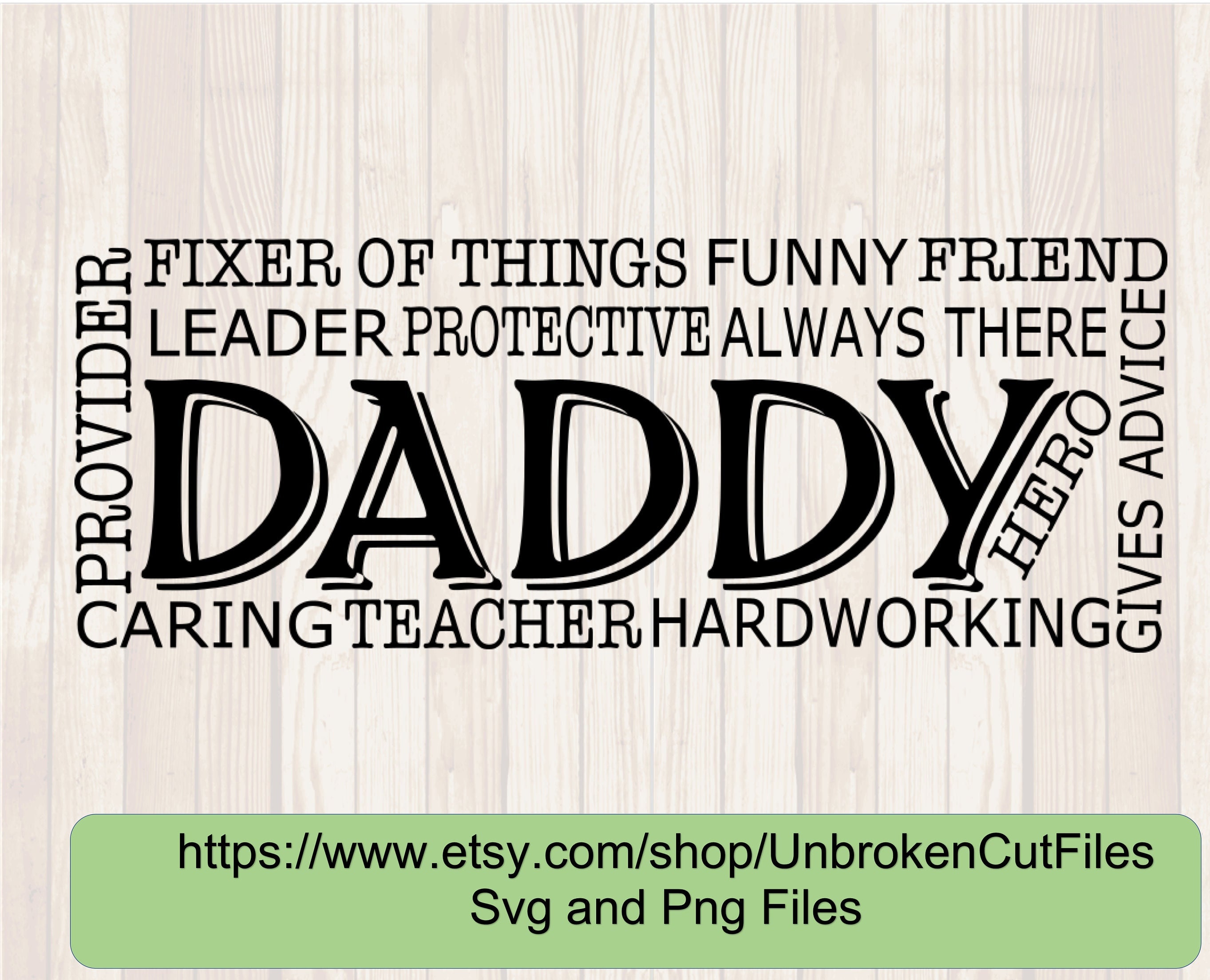 Daddy SVG File, Fathers Day Digital File, Svg Cut Files for Cricut ...