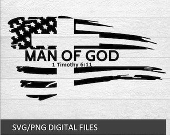Man of god Svg, 1 Timothy 6:11, Gods warrior svg, Mens T-shirts, Religion T-shirts