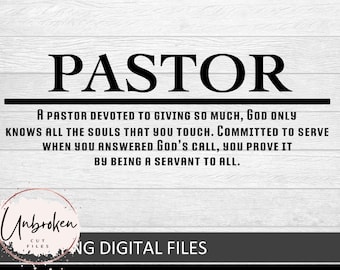 Pastor svg, Pastor appreciation Svg, Pastor gifts