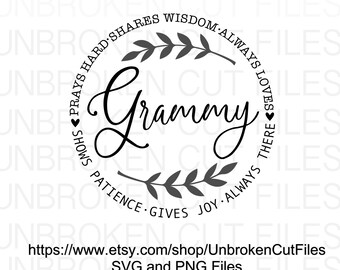 Grandma Svg Mother's Day Svg Mom Svg Grandmother Svg Grandma Svg Designs Grandma Cut Files Cricut Cut Files