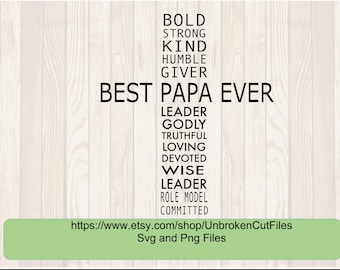 Mejor Papa Ever Svg, Abuelo svg, Papa svg, Día del Padre svg