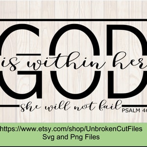 God is Within Her She Will Not Fall, Psalm 46:5, Bible Scripture Svg, Women&#39;s T shirts