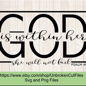 God is Within Her She Will Not Fall, Psalm 46:5, Bible Scripture Svg, Women's T shirts