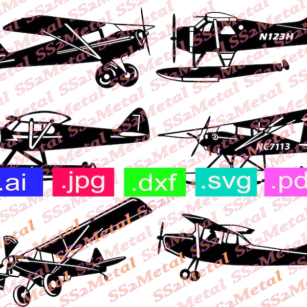 Hydravion svg Piper Cub Luscombe Taylorcraft svg CNC vector images clipart