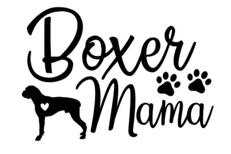 Boxer Mom SVG boxer dog decal svg | Etsy