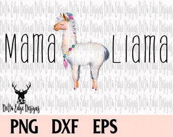 Mamma Llama - PNG - Utskrivbar - Digital nedladdning - Sublimeringsdesign
