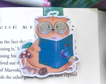 Orange Tabby Cat Magnetic Bookmark, Bookmarks for kids, Book Lover Gift, Bookish, Book Accessories, Cute Bookmarks, Planner Bookmark