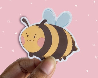 Cute Bee Sticker, Bee Vinyl Decal, Bumblebee Sticker, Save The Bees Waterbottle Sticker, Honey Bees Sticker, Glossy Sticker, Bee Lover Gift