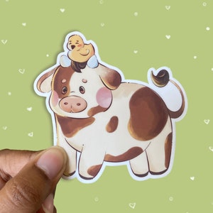 Cow Sticker, Laptop Sticker, Farm Animal Sticker, Country Sticker, Cottagecore sticker, Kawaii Stickers, Cute Stationery, Bullet Journal