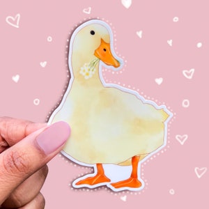 Yellow Duck Sticker, Waterproof Vinyl Sticker, Laptop Sticker, Hydroflask Stickers, Cute bird sticker, Water Bottle Sticker, Cute Stickers