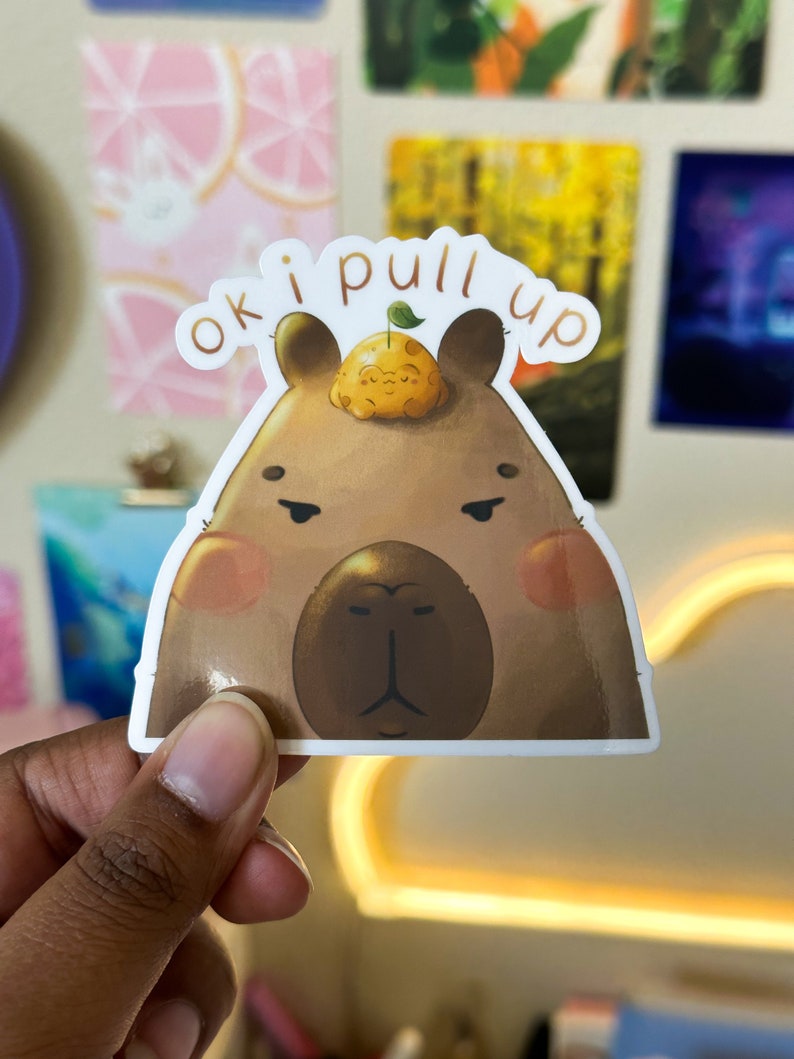 Ok I Pull up Capybara Meme Sticker Window Peeker Decal Yuzu - Etsy