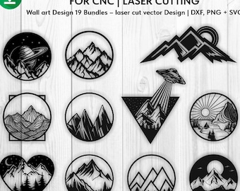 Mountain Laser Cut Files: CNC Wall Art Decor (Digital Download)