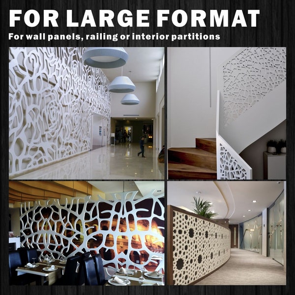 20 ex. 12*3 m | Templates for wide panels of screens, railings or interior partitions | CNC - dxf - svg - pdf - eps - cdr