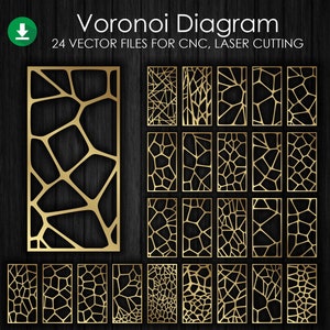 Voronoi Muster. Für dekorative Trennwand, Verkleidung, Sichtschutz | CNC | Glowforge - Laserschnitt-Datei Dxf, SVG, Jpg, Cdr, Eps Vektor-Dateien.